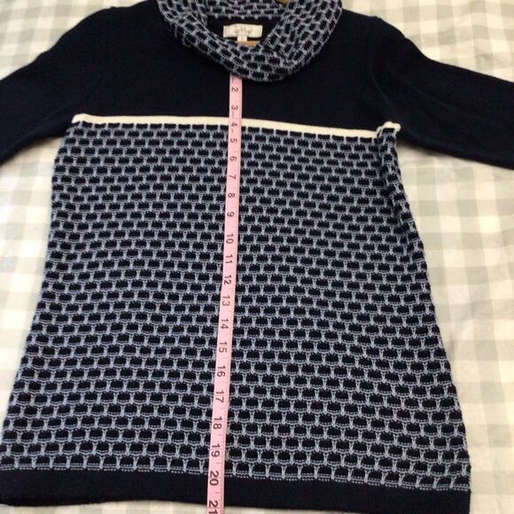 M.A.T. sweater cotton blend turtle neck cable knit fisherman fair isle small - Picture 8 of 12